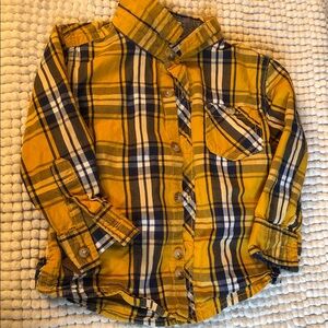 Yellow Plaid Kids Shirt size 6-12 months